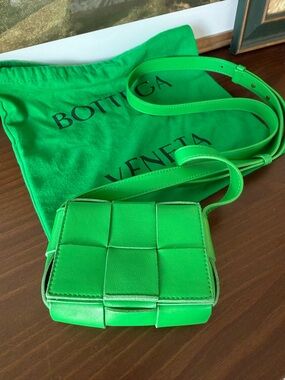 Bottega Veneta Green Mini Cassette Crossbody Bag